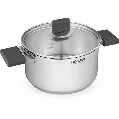 Кастрюля Rondell Quadro RDS-1596 3.1л. d=20см (с крышкой) стальной