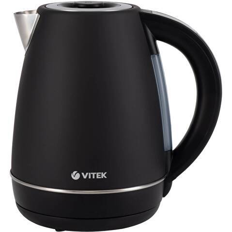 Чайник электрический Vitek VT-1161 1.7л. 2200Вт черный корпус: сталь