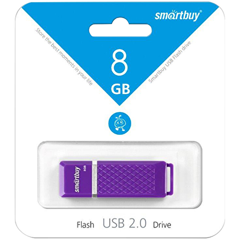 Флэш-память   8Gb Smart Buy Quartz, USB2.0, фиолетовая