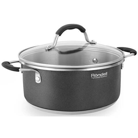 Кастрюля Rondell Stern RDS-019 4.7л. d=24см (с крышкой) т.серый