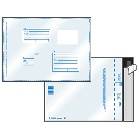 Пакет полиэтиленовый В4 250х353мм, "Почта России/Куда-кому", отрывная полоса, 3-х слойный, 1шт
