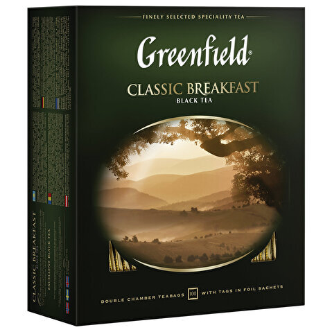 Чай черный GREENFIELD Classic Breakfast, 100х2г, алюминиевый конверт