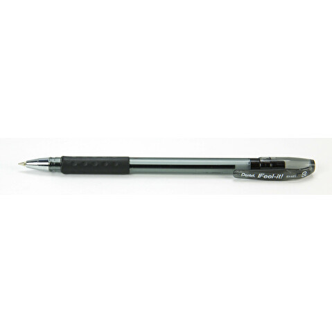 Ручка шариковая PENTEL BX485-A  Feel it!, резиновый упор, 0.23/0.5мм, черная