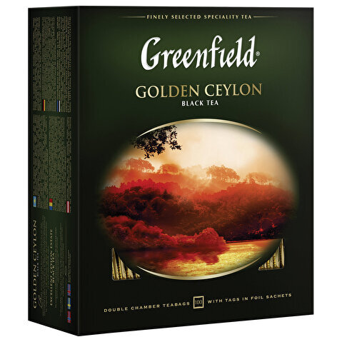 Пакетированный чай черный GREENFIELD Golden Ceylon 100х2г, алюминиевый конверт