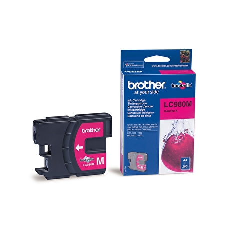 Картридж BROTHER LC980M для DCP-145C/165C, MFC-250C/290C, 260стр, Magenta