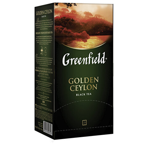 Пакетированный чай черный GREENFIELD Golden Ceylon  25х2г, алюминиевый конверт