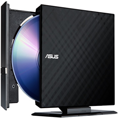 Привод внешний DVD±R/RW ASUS SDRW-08D2S-U LITE/DBLK/G/AS, Slim, USB 2.0, Black