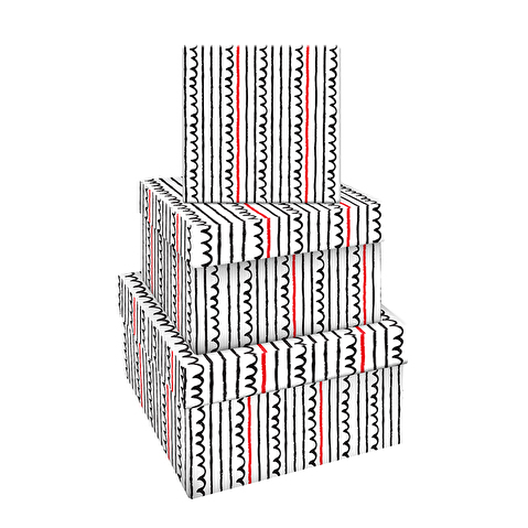 Набор подарочных коробок MESHU Spirals and lines 3в1, 19,5х19,5х11см, 17,5х17,5х10см, 15,5х15,5х9см