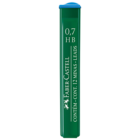 Грифели для механических карандашей Faber-Castell Polymer, HB, 0.7мм, 12шт/уп