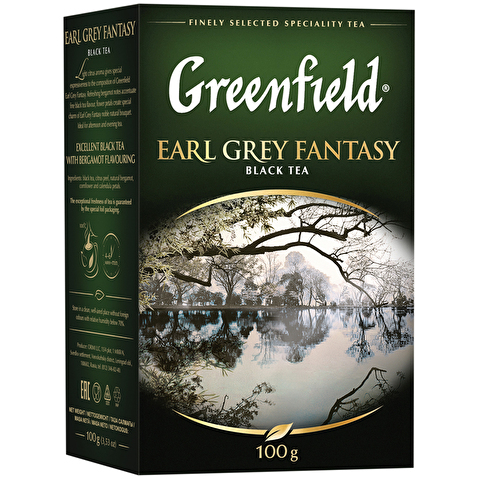 Чай черный ароматизированный GREENFIELD Earl Grey Fantasy, 100г, листовой