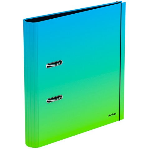 Папка-регистратор BERLINGO Radiance  картон ламинированный,  А4,  50мм, голубой/зеленый градиент, без металлического уголка