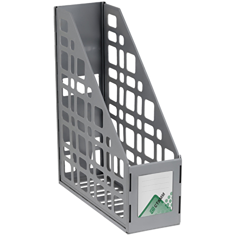 Вертикальный лоток для бумаг СТАММ ЛТВ-63052/ЛТ11, ширина 90мм, сборный, сетчатый, серый