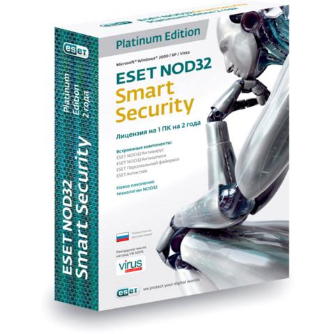 Программный продукт Антивирус ESET NOD32 Smart Security Platinum Edition - лицензия на 2 года (NOD32-ESS-NS(BOX)-2-1)