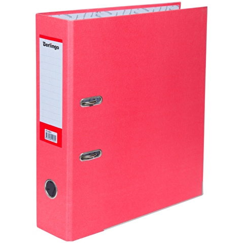 Папка-регистратор BERLINGO Hype  картон,  А4,  80мм, крафт-бумага, розовая, с металлическим уголком
