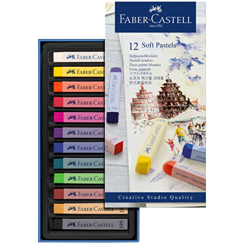 Мелки цветные FABER-CASTELL GOFA, 12цв, мягкие, в картонной коробке