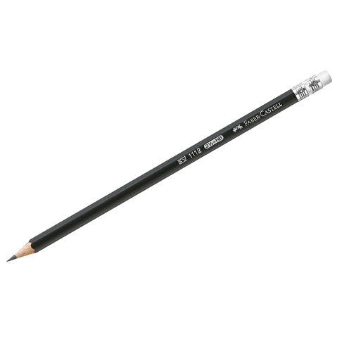 Карандаш чернографитовый Faber-Castell 1112, НВ, заточенный, с ластиком