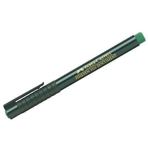Ручка капиллярная Faber-Castell Finepen 1511, 0.4мм, зеленая