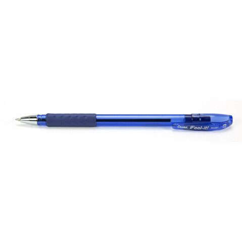 Ручка шариковая PENTEL BX487-C  Feel it!, резиновый упор, 0.7/0.27 мм, синяя