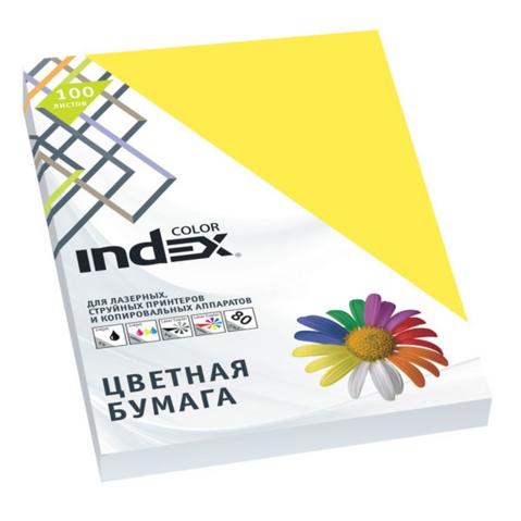 Бумага цветная INDEX COLOR intensive  A4   80/100, канареечная (57)
