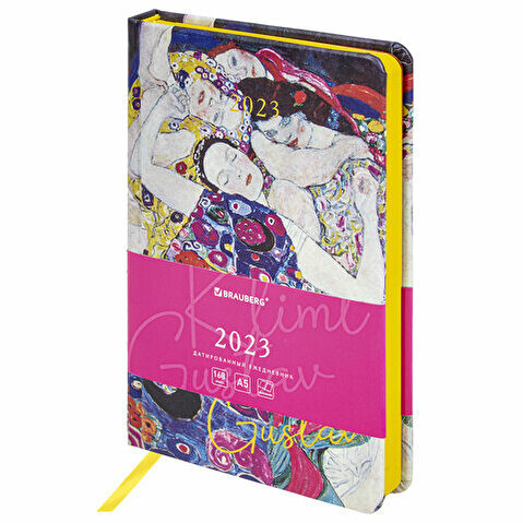 Ежедневник датированный BRAUBERG Vista, 2023г, А5, 138x213мм, под кожу, Klimt Gustav