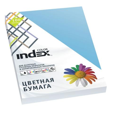 Бумага цветная INDEX COLOR intensive  A4   80/100, лазурная (77)