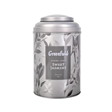 Чай черный GREENFIELD Sweet Jasmine, листовой, 100г, жестяная банка
