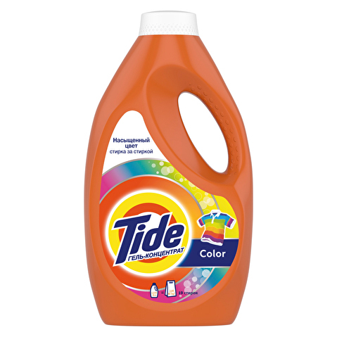 Жидкий стиральный порошок Tide Color, для цветного белья, концентрат, 1.235л