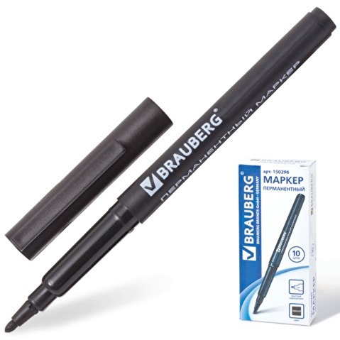 Маркер перманентный BRAUBERG CLASSICLine, круглый наконечник, 1мм, черный Маркер перманентный BRAUBERG CLASSICLine, круглый наконечник, 1мм, черный