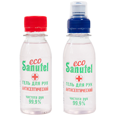 Антисептик кожный EcoSanutel, с витамином Е и Алоэ вера, спиртосодержащий 65%, 100мл