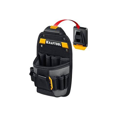 Поясная сумка KRAFTOOL KP-11 170x360 мм с быстросъёмным креплением FastClip, 11 карманов и петель (38777)