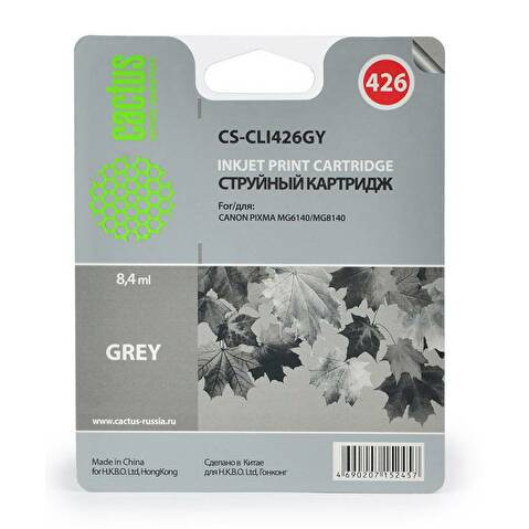 Картридж CLI426GY для CANON PIXMA MG6140/MG8140, 8.4мл, Gray, CACTUS