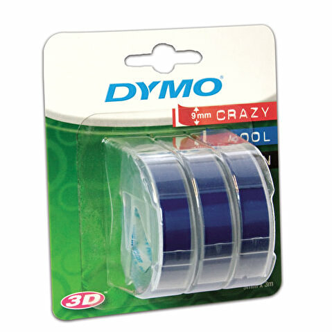 Лента для этикет-принтеров DYMO Label Omega, 9мм х 3м, белый/синий, 3 рул/уп, пластик (S0847740)