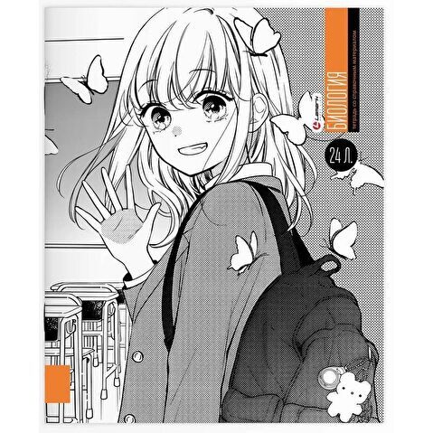 Тетрадь предметная Lamark, 24 л, выборочный УФ-лак, клетка, серия Manga, Биология