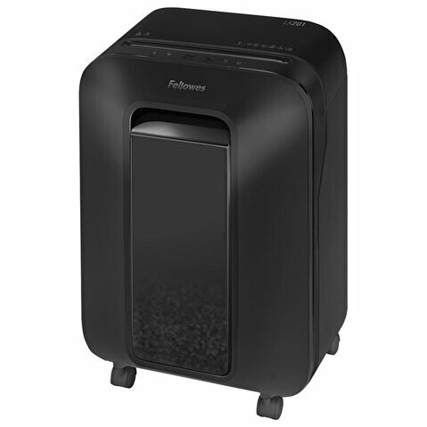 Уничтожитель документов FELLOWES LX201, 2х12 мм, 12 листов, 22л, секретность DIN P-5, черный