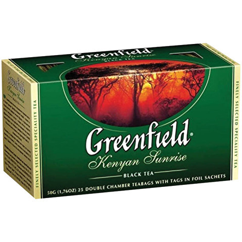 Чай черный GREENFIELD Kenyan Sunrise, 25х2г, алюминиевый конверт