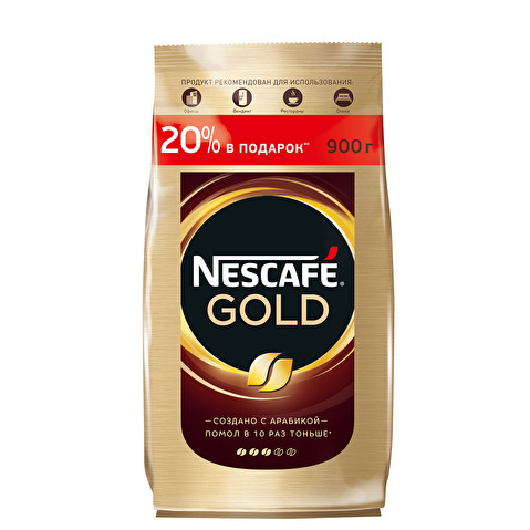 Кофе растворимый NESCAFE Gold, сублимированный, пакет, 900г