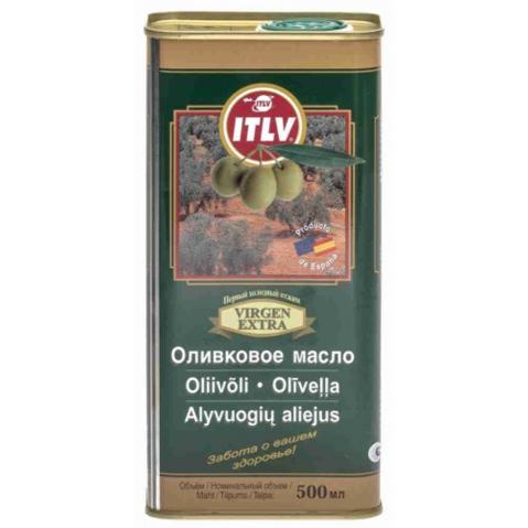Масло оливковое ITLV Extra Virgin, жестяная банка, 0.5л