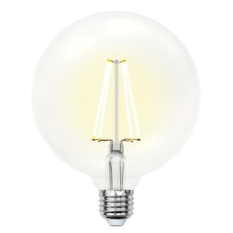 Лампа светодиодная UNIEL Sky, 10Вт, цоколь E27, шар G125, прозрачная, теплый свет 3000K, 30000ч