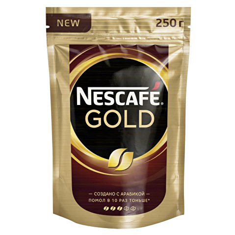 Кофе растворимый NESCAFE Gold, сублимированный, пакет, 250г