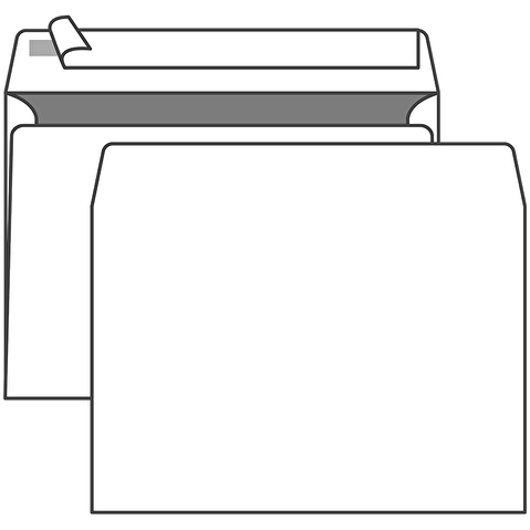 Конверт С4 229х324мм,  90г/м2, отрывная полоса, серая запечатка