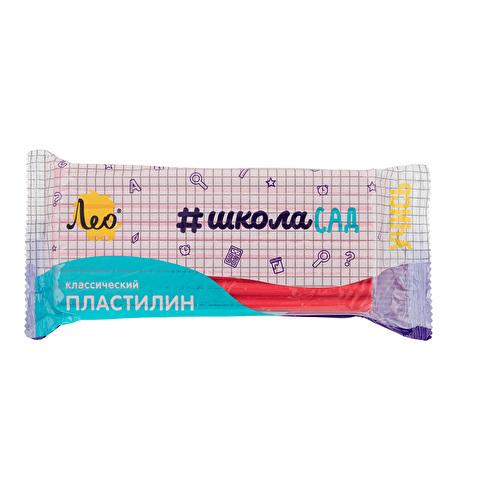 "Лео" "ШколаСад" Пластилин классический, группа 2 LMC-240 240 г ( в пакете ) 1 цв. красный