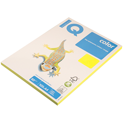 Бумага цветная IQ/MAESTRO COLOR  A4   80/100 неон, желтая (NEOGB)
