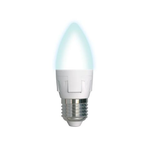 Лампа светодиодная UNIEL Яркая,  7Вт, цоколь E27, свеча, матовая, белый свет 4000K, 30000ч