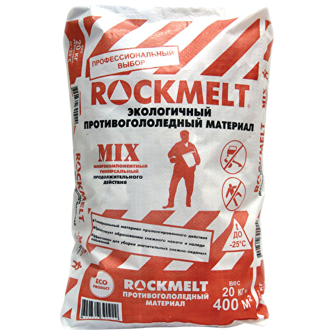 Реагент противогололедный ROCKMELT Mix, до -30°C, 20кг