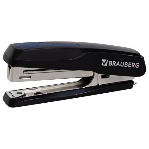 Степлер BRAUBERG Extra №10 до 20л, пластиковый корпус, металлический механизм, антистеплер, черно-синий