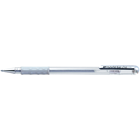 Ручка гелевая PENTEL K118-Z Hybrid gel Grip, резиновый упор, 0.8мм, гибридные чернила, серебристая