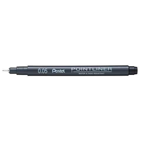 Ручка капиллярная PENTEL S20P-05A Pointliner, 0.05мм, черная, одноразовая