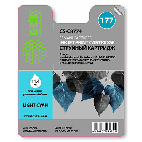 Картридж C8774 для HP PS 3313/3213/8253, 11.4мл, Light Cyan, CACTUS Картридж C8774 для HP PS 3313/3213/8253, 11.4мл, Light Cyan, CACTUS