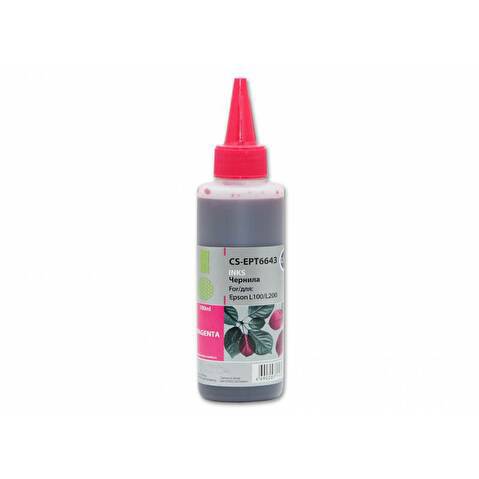 Чернила C13T66434A для EPSON L100/L110/L200/L210/L300/L350/L355/L550, 100мл, Magenta, CACTUS