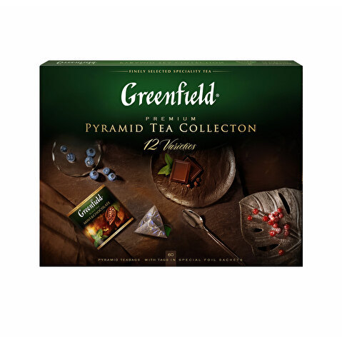 Набор чая GREENFIELD, коллекция 12 вкусов по 5 пирамидок, 110г